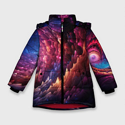 Зимняя куртка для девочки Звездная космическая спираль