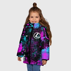 Куртка зимняя для девочки Lexus - неоновые брызги, цвет: 3D-красный — фото 2