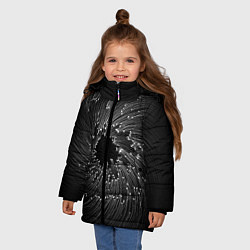 Куртка зимняя для девочки Абстракция черная дыра, цвет: 3D-красный — фото 2