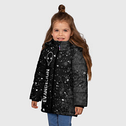 Куртка зимняя для девочки Evangelion glitch на темном фоне: по-вертикали, цвет: 3D-черный — фото 2