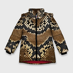 Зимняя куртка для девочки Кожа питона - текстура