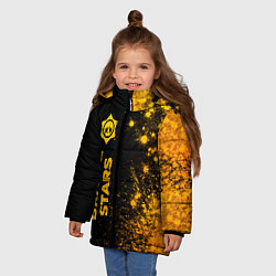 Куртка зимняя для девочки Brawl Stars - gold gradient: по-вертикали, цвет: 3D-черный — фото 2