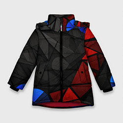 Зимняя куртка для девочки Black blue red elements