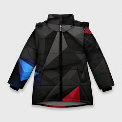 Зимняя куртка для девочки Black blue red elements