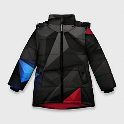 Зимняя куртка для девочки Black blue red elements