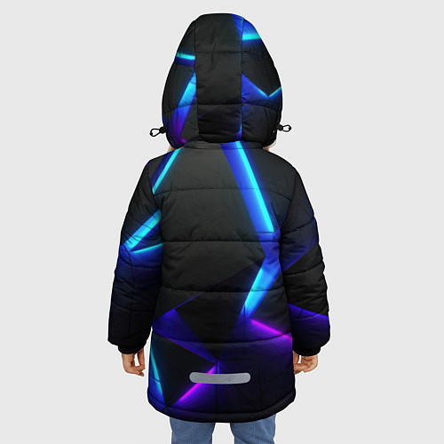 Зимняя куртка для девочки Неоновые плиты / 3D-Светло-серый – фото 4