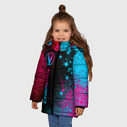 Куртка зимняя для девочки Changan - neon gradient: по-вертикали, цвет: 3D-черный — фото 2