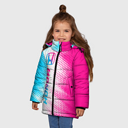 Куртка зимняя для девочки Honda neon gradient style: по-вертикали, цвет: 3D-черный — фото 2