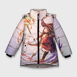 Куртка зимняя для девочки Коносуба Мэгумин, цвет: 3D-светло-серый