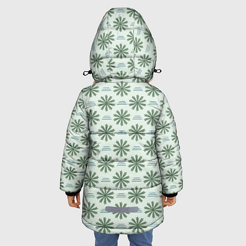 Зимняя куртка для девочки Веточки и полоски / 3D-Светло-серый – фото 4
