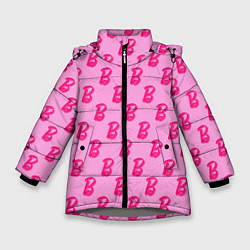Куртка зимняя для девочки Барби Фильм Текстура, цвет: 3D-светло-серый