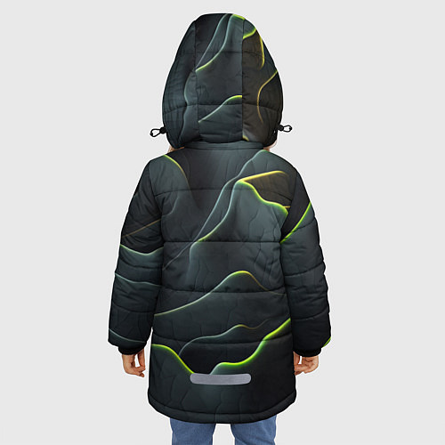 Зимняя куртка для девочки Рельефная текстура / 3D-Светло-серый – фото 4