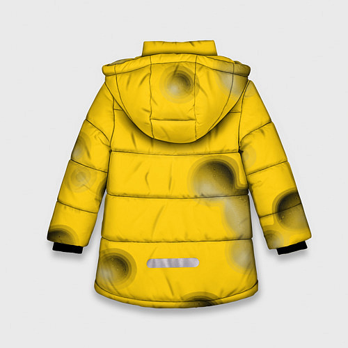 Зимняя куртка для девочки Сырная плоскость / 3D-Красный – фото 2