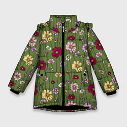 Зимняя куртка для девочки Летний луг - паттерн