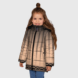 Куртка зимняя для девочки Персиковый полосатый градиент, цвет: 3D-светло-серый — фото 2