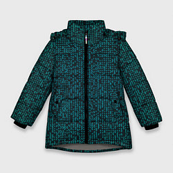 Куртка зимняя для девочки Паттерн мозаика зелёный, цвет: 3D-светло-серый