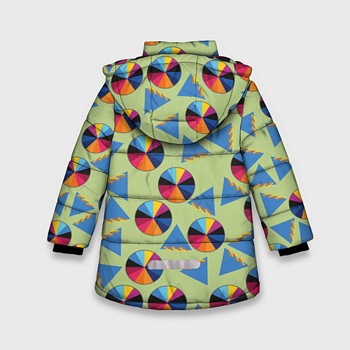Зимняя куртка для девочки Круг и треугольник / 3D-Красный – фото 2