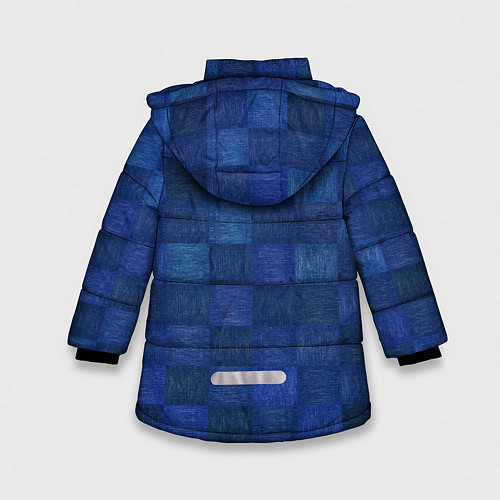 Зимняя куртка для девочки Джинсовая клетка / 3D-Светло-серый – фото 2