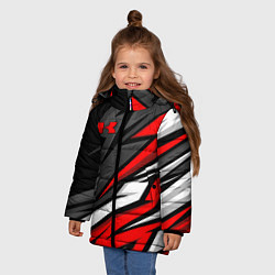 Куртка зимняя для девочки Kawasaki - red uniform, цвет: 3D-черный — фото 2