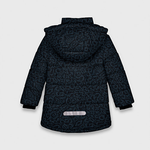 Зимняя куртка для девочки Чёрно-синий паттерн / 3D-Светло-серый – фото 2