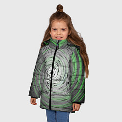 Куртка зимняя для девочки Круговорот, цвет: 3D-черный — фото 2