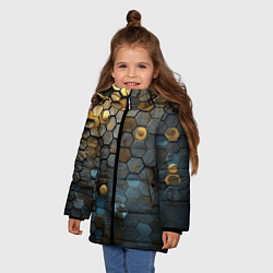 Куртка зимняя для девочки Позолоченая броня, цвет: 3D-светло-серый — фото 2