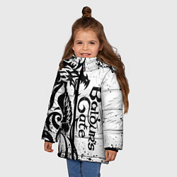 Куртка зимняя для девочки Балдурс гейт 3 - дракон, цвет: 3D-красный — фото 2