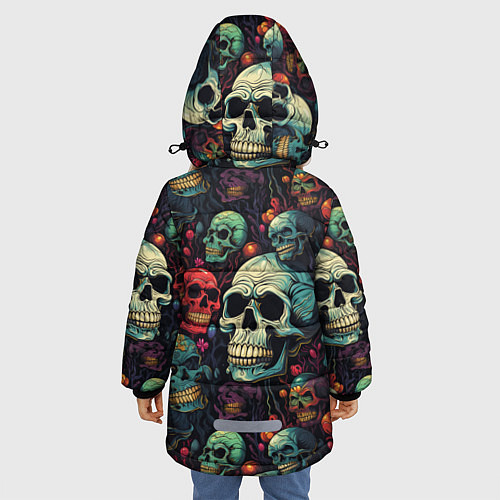 Зимняя куртка для девочки Милый skull / 3D-Светло-серый – фото 4