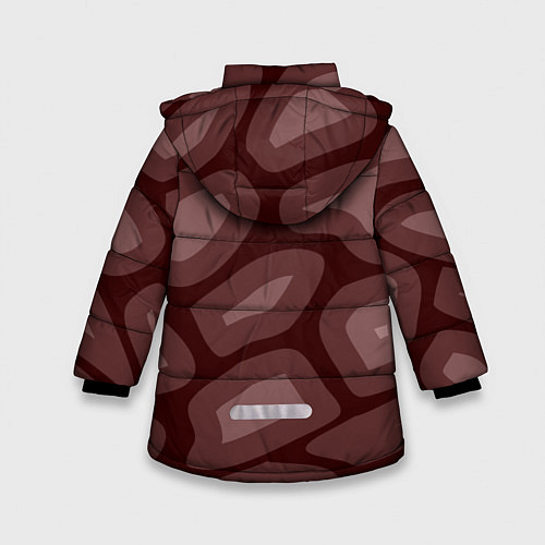 Зимняя куртка для девочки Кофейный камуфляж / 3D-Красный – фото 2
