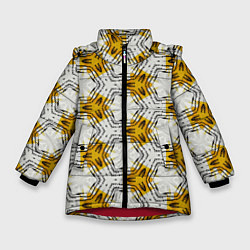 Зимняя куртка для девочки Узор шестиугольные соты