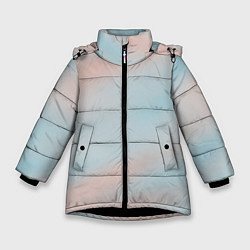 Зимняя куртка для девочки Нежно розовые и голубые размытия