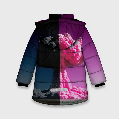 Зимняя куртка для девочки Barbenheimer - meme - nuclear explosion / 3D-Красный – фото 2