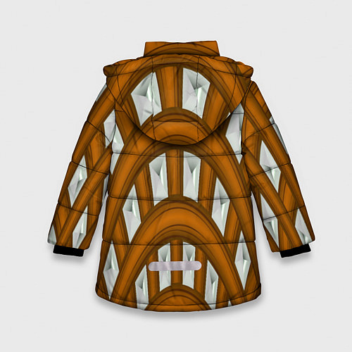 Зимняя куртка для девочки Деревянные своды / 3D-Красный – фото 2