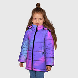 Куртка зимняя для девочки Сиреневая абстракция, цвет: 3D-светло-серый — фото 2