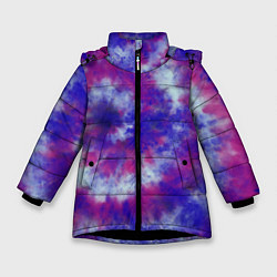 Куртка зимняя для девочки Tie-Dye дизайн, цвет: 3D-черный