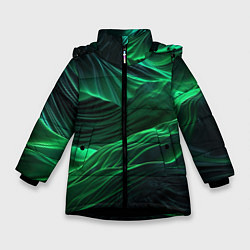 Зимняя куртка для девочки Зеленая абстракция