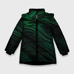 Куртка зимняя для девочки Dark green texture, цвет: 3D-черный