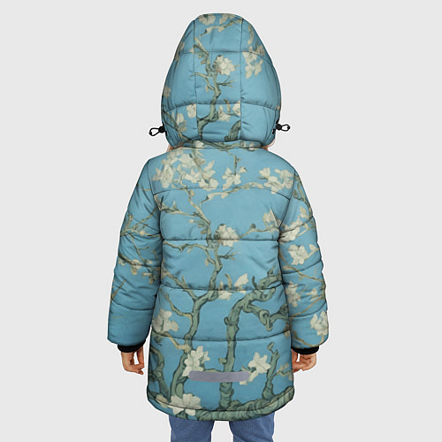 Зимняя куртка для девочки Цветущие ветки миндаля - картина ван Гога / 3D-Светло-серый – фото 4