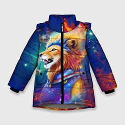 Зимняя куртка для девочки Космический лев - неоновое свечение