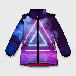 Зимняя куртка для девочки Неоновый треугольник в неоновом дыму
