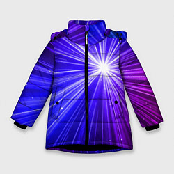 Куртка зимняя для девочки Космическое свечение, цвет: 3D-черный