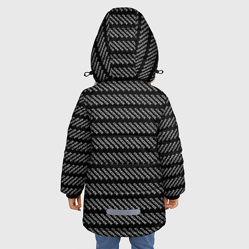 Зимняя куртка для девочки Атмосфера паттерн черный / 3D-Светло-серый – фото 4