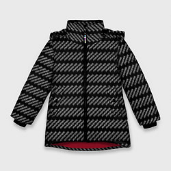 Куртка зимняя для девочки Атмосфера паттерн черный, цвет: 3D-красный