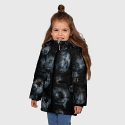 Куртка зимняя для девочки Много черники, цвет: 3D-черный — фото 2