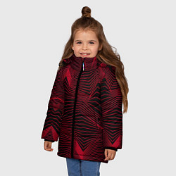 Куртка зимняя для девочки Геометрическая волны, цвет: 3D-черный — фото 2