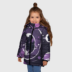 Куртка зимняя для девочки Фиолетовый космос - нейросеть, цвет: 3D-светло-серый — фото 2