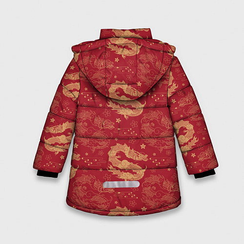 Зимняя куртка для девочки The chinese dragon pattern / 3D-Красный – фото 2