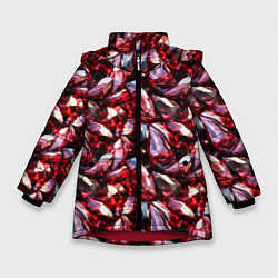 Куртка зимняя для девочки Рубиновый паттерн, цвет: 3D-красный
