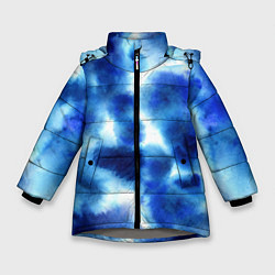 Куртка зимняя для девочки Акварельные абстрактные пятна напоминающие космос, цвет: 3D-светло-серый