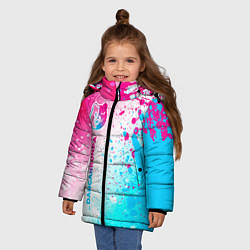 Куртка зимняя для девочки Danganronpa neon gradient style: по-вертикали, цвет: 3D-черный — фото 2